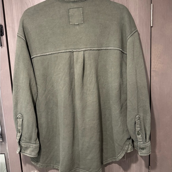 Aerie Lumberjane Fleece Oversized Olive Green Shirt - Picture 10 of 10